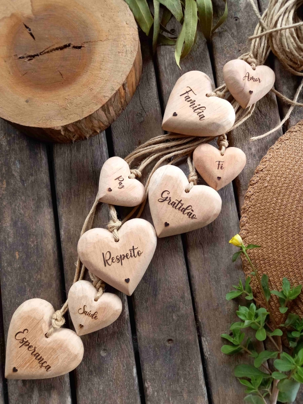 Penca coração misto 6/9cm personalizada