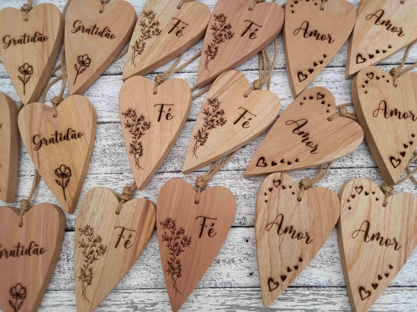 Coração 15x9cm reto country personalizado - Image 3