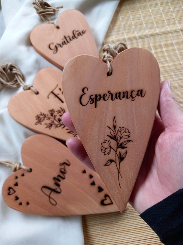 Coração 15x9cm reto country personalizado
