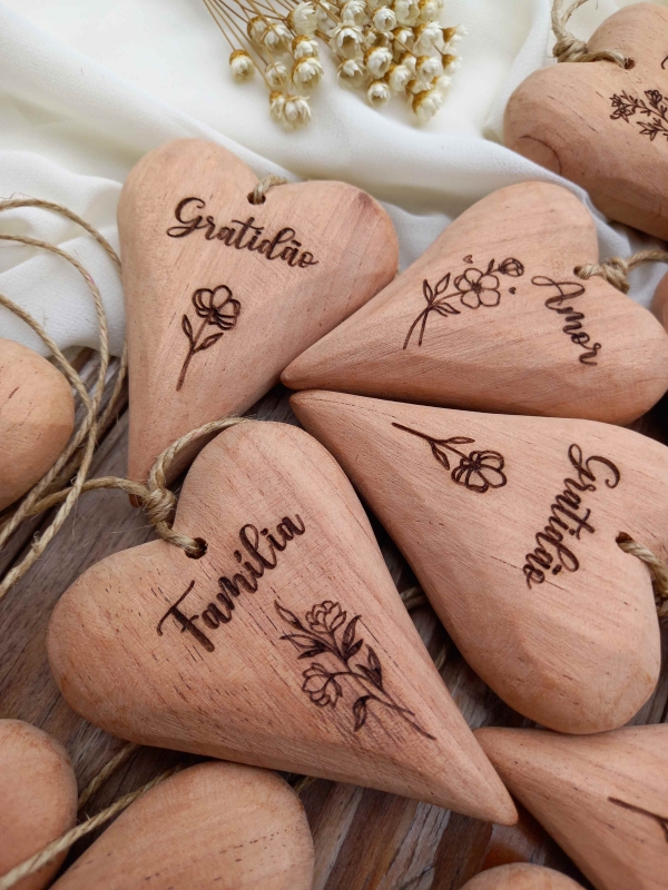 Coração 9x6cm country personalizado
