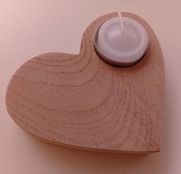 Porta vela heart 12 cm natural