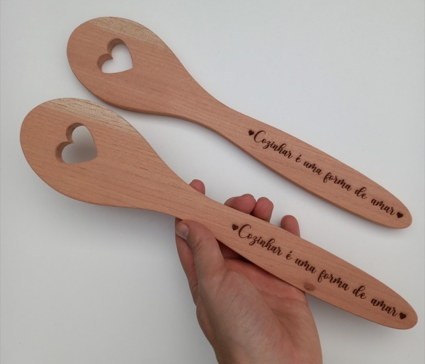 Colher redonda heart reta personalizada