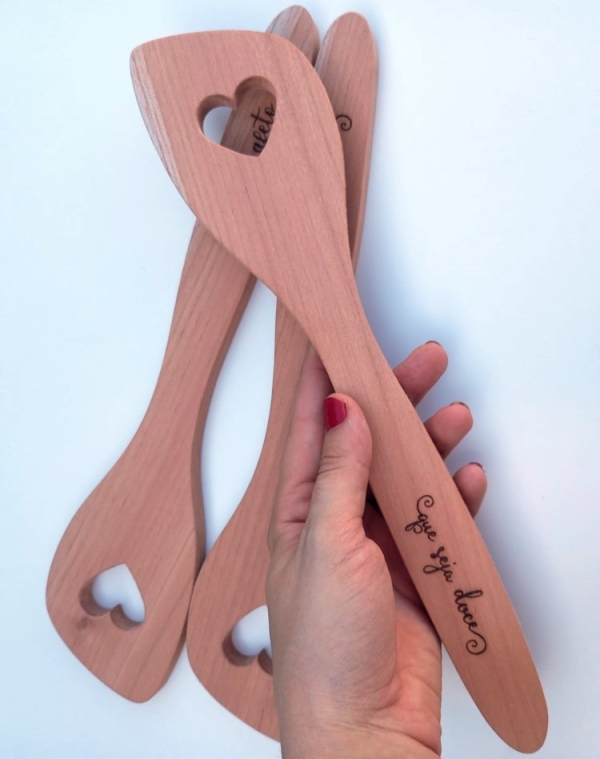 Colher espátula heart reta personalizada - Image 2